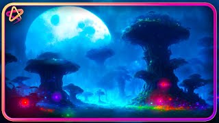 Night In Enchanted Forest On Alien Planet - 10 hours for sleep - Nature, chirping, and swamp sounds