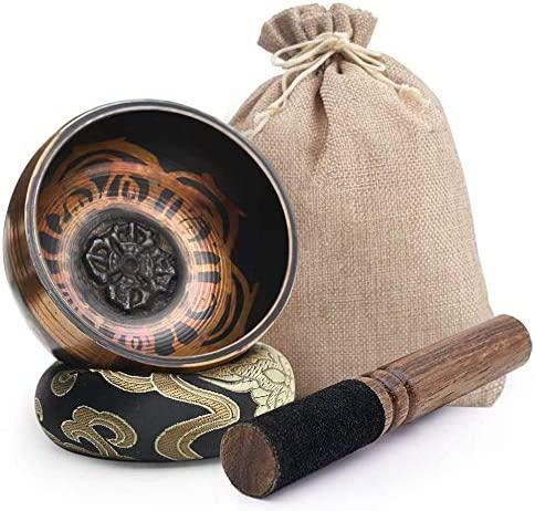 Hand crafted Tibetan Singing bowl with mallet and bag