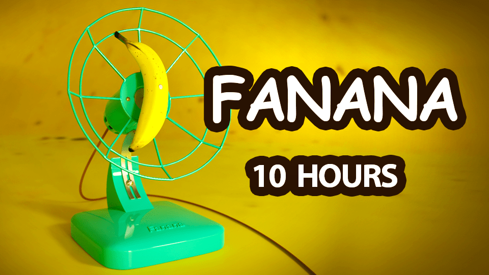 10 hours of the Fanana – banana fan noise | Block out background sounds, improve focus, sleep better