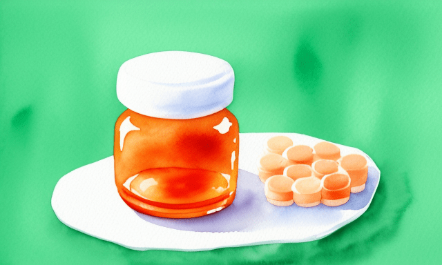 medication bottle and pills