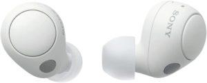 best earbuds sony wf-c700n in white on a white background