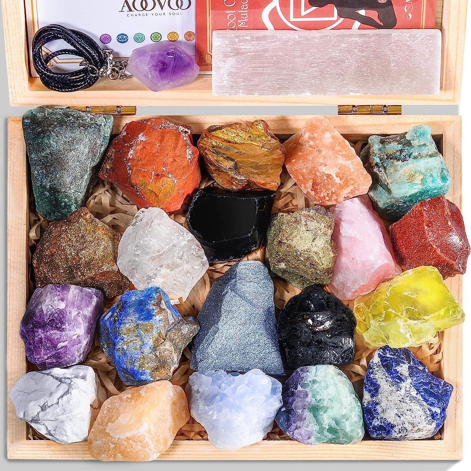 AOOVOO 31Pcs Crystals and Healing Stone Collection