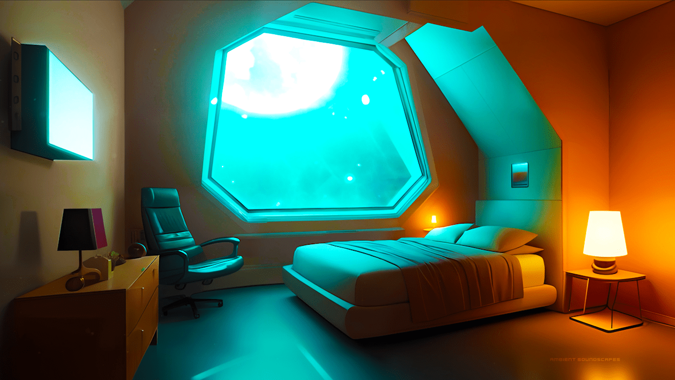 Brilliant Starlight Space Ambience – 10 hour white noise in sleeping quarters – sci-fi HD wallpaper