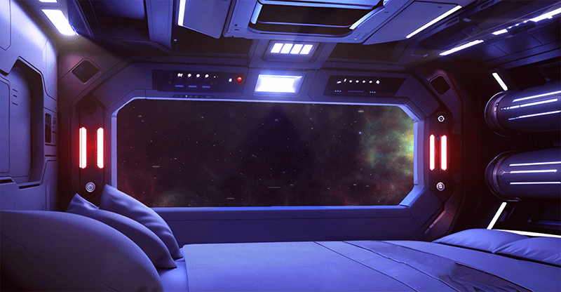 Starfield Spaceship Quarters – Across the galaxy in 10 Hours – Relax, Fall Asleep, HD Background